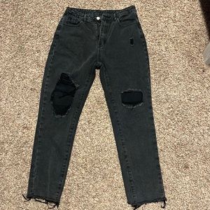 Black high waisted jeans